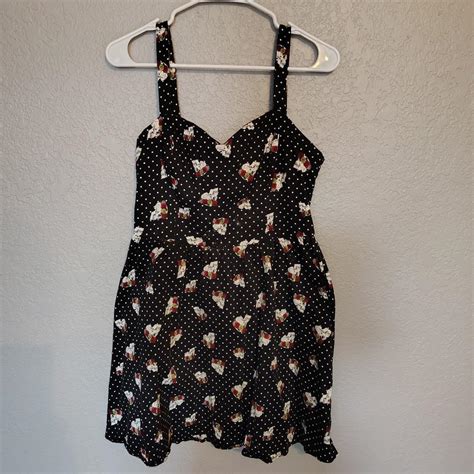 Cute HOT TOPIC Skull Polka Dot Dress With A Touch Of Depop
