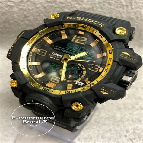 Rel Gio Masculino G Shock Mudmaster Gw Preto Dourado Pulseira