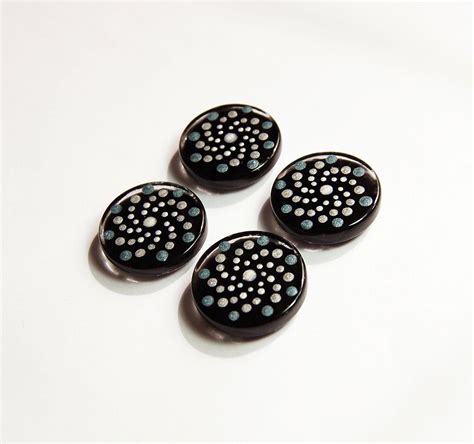 Spiral Pattern Magnet Set Gray And Silver On Black Handmade Etsy Canada