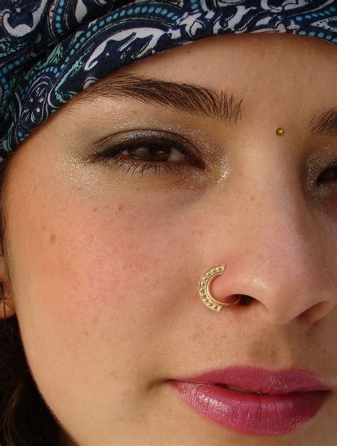 Gold Septum Septum Ring Tribal Nose Ring Gold Nose Hoop Etsy Nose