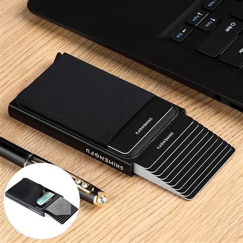 Slim Aluminum Wallet With Elasticity Back Pouch Id Credit Card Holder