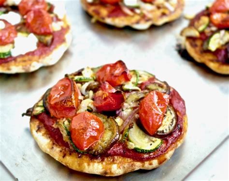 Greek Roasted Veggie Pita Pizza Olive Tomato