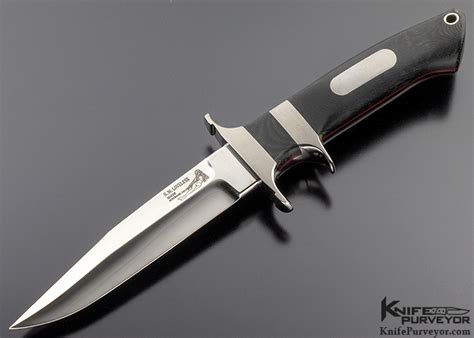 Bob Loveless Custom Knife Double Nude Logo Black Micarta Baby Bear With Double Escutcheons