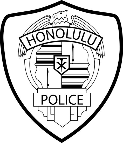 HAWA Honolulu police BADGE VECTOR FILE Black white vector o - Inspire Uplift