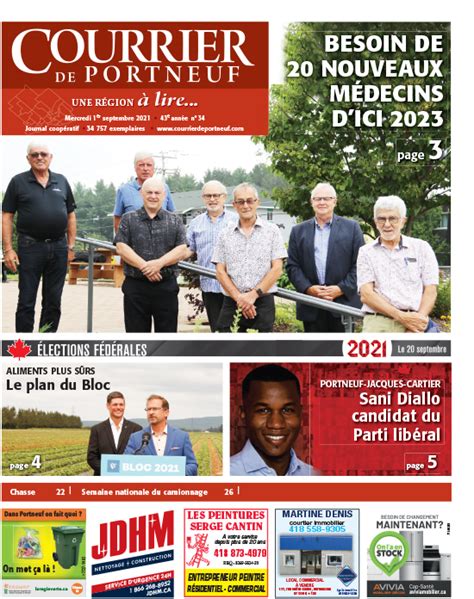 Courrier De Portneuf Du 1er Septembre 2021 Courrier De Portneuf