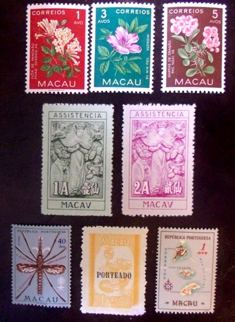 Macau Stamps Lot332 1953 Flowers And Mosquito Mnh Tax Mhm Porteado