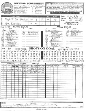 Fillable Online Score And Return The Completed Game Sheet The Following