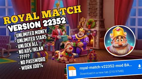 NEW UPDATE ROYAL MATCH MOD APK V22352 UNLIMITED MONEY AND STAR YouTube