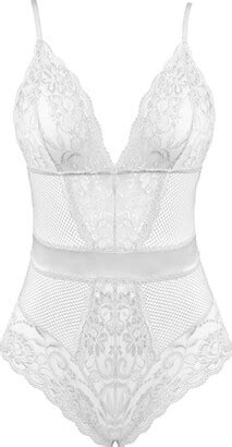 Joyaria Womens See Thru Lace Teddy Lingerie One Piece Bodysuit