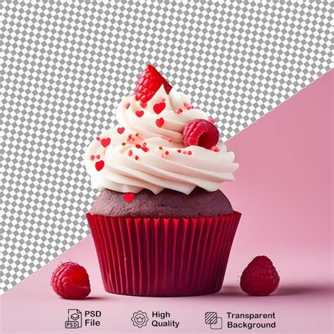 Premium Psd Pink Cupcake On Transparent Background Png File