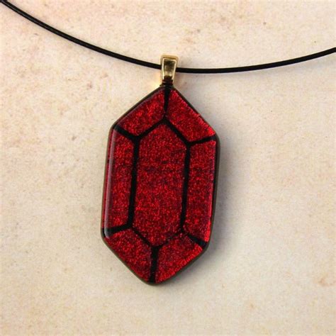 Legend Of Zelda Red Rupee Fused Glass Pendant Skyward Sword