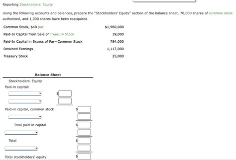 Solved Reporting Stockholders Equity Using The Following