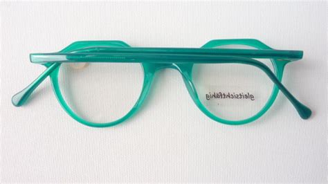 Panto Brille Brillengestell Kräftiges Grün Rundliche Glasform Gr S