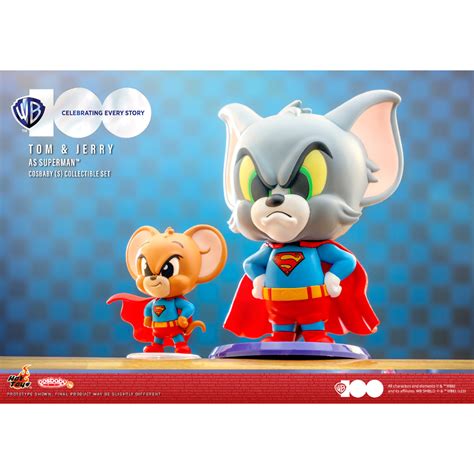 Hot Toys ฟกเกอร ของสะสม COSB1023 Tom Jerry as Superman Cosbaby S Collectible Set