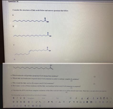 Question Consider The Structures Of Fatty Acids Chegg