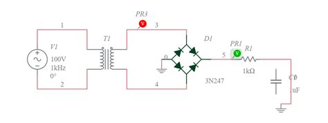 Rectificador De Onda Completa Puente 4 Diodos Multisim Live