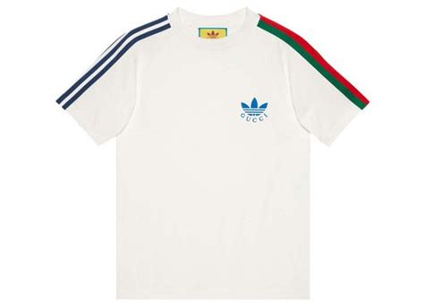 Gucci X Adidas Trefoil Print T Shirt Redgreen 692114 Solesense