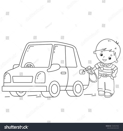 Coloring Page Outline Cartoon Driver Car Stock Vector (Royalty Free ...