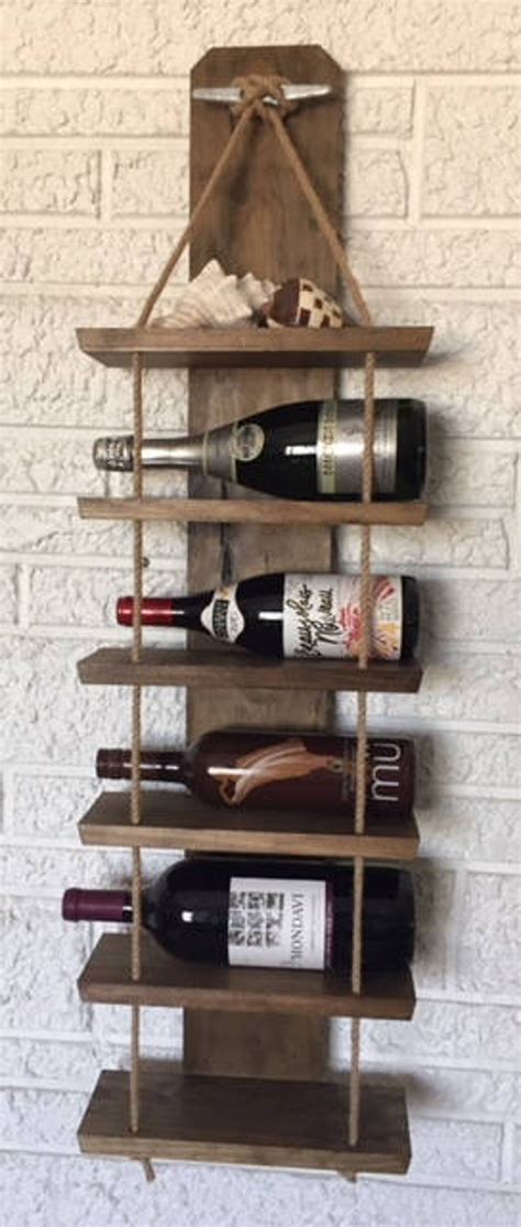 Nautical Wine Rack Coastal Wall Hanging Wine Storage Etsy In