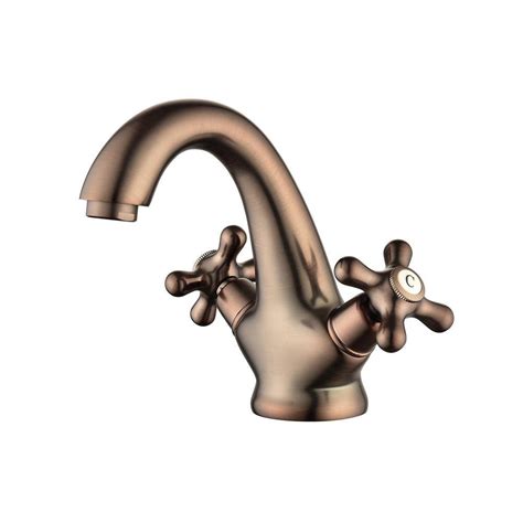 Double Handle Single Hole Bathroom Faucet In Bronze T YL049BR The