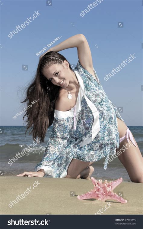 Sexy Hot Brunette Bikini Model On Stock Photo Shutterstock