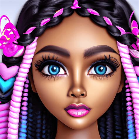 Intricate Black Barbie Face Graphic · Creative Fabrica