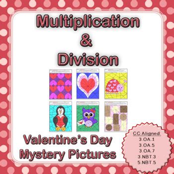 Valentine S Day Multiplication And Division Mystery Pictures TpT