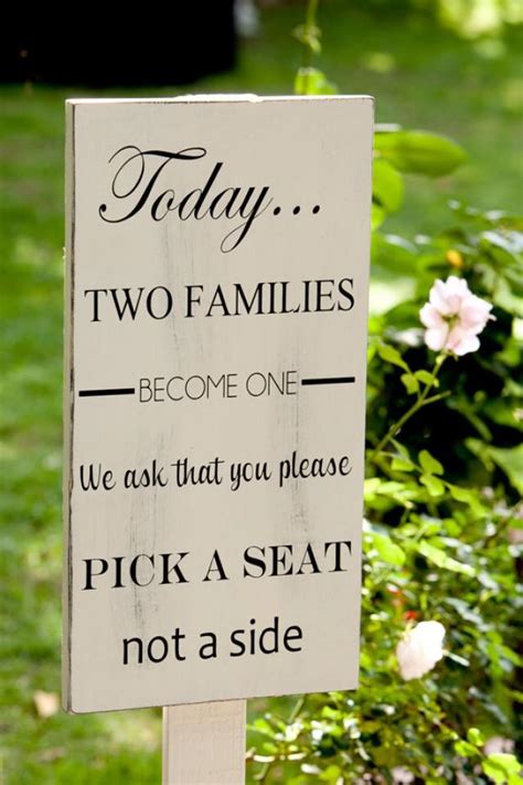 10"x18 Vintage Style Wedding Signs, Today, Two Families Become One ...