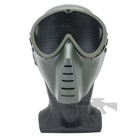 Src Full Face Fly Airsoft Mask V2 Dark Green With Round Holes