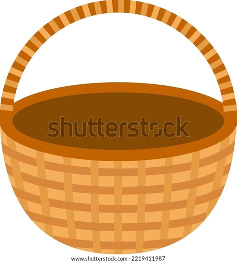 Empty Wicker Brown Basket Alone Stock Vector (Royalty Free) 2219411987 ...