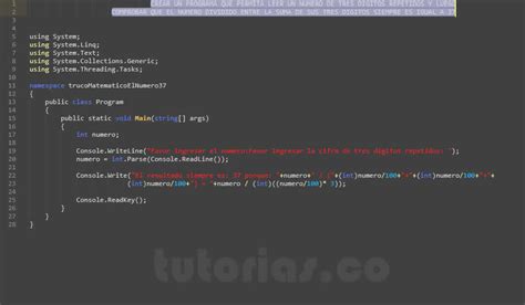 Operadores VisualStudio C Truco Matematico El Numero 37 Tutorias Co