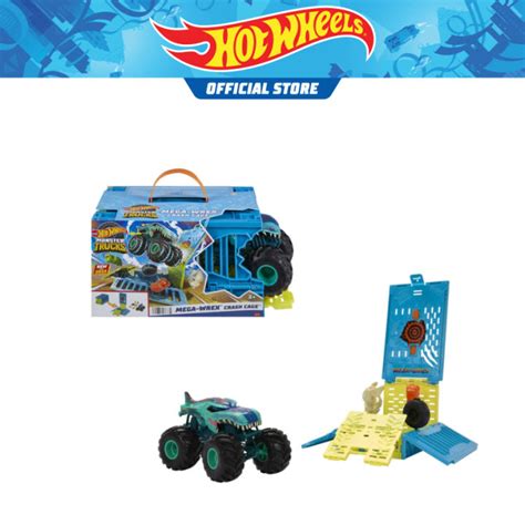 Hot Wheels Monster Trucks Mega Wrex Oversized Crash Cage Transforms Into Stunting Area
