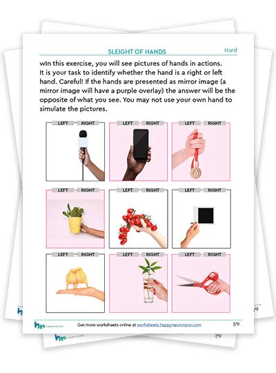 Right vs left hand printable teaching worksheet – Artofit