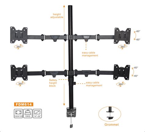 Height Adjustable Monitor Desktop Monitor Mount Stand - Buy Lcd Monitor ...