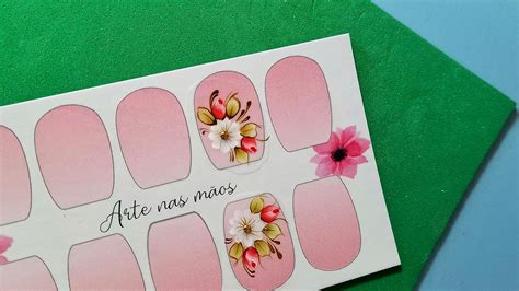 Adesivo De Unha Artesanal Nail Stickers Flower Button Photography