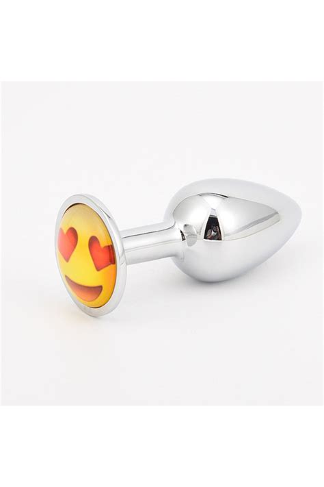 fantazimarketim Orta Boy Metal Çelik Emoji Taşlı Anal Fantezi Seks Tıpa Açıcı Genişletici