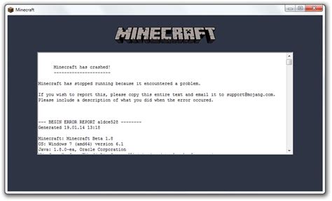 Minecraft Crash Report Telegraph