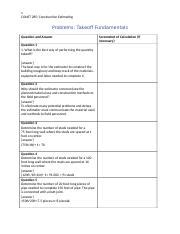 Const285 Document WorksheetProblemsTakeoffFundamentals Docx 1 CONST