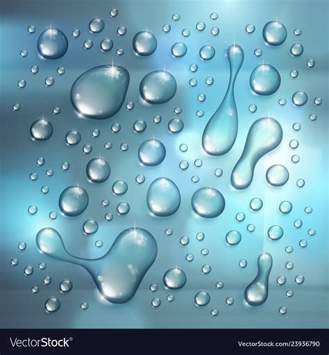 Water Rain Drops Or Condensation Over Blurred Vector Image