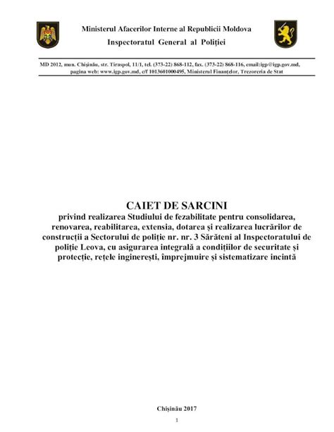 PDF CAIET DE SARCINI Politia Mdpolitia Md Page Pentru Studiu