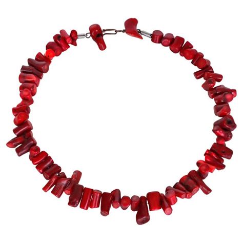 Natural Red Coral Bead Necklace For Sale At 1stdibs