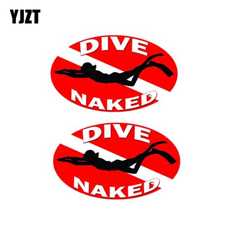 YJZT 2X 10 9CM 6 6CM Creative Scuba Dive Naked Car Sticker PVC Decal 12