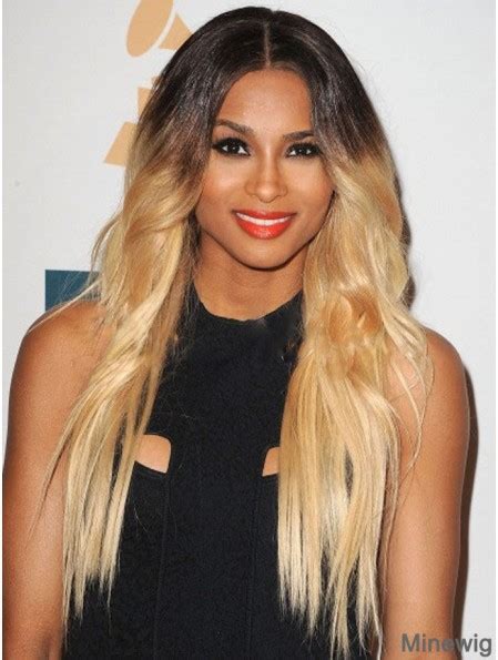 Long Ombre 2 Tone Wavy Without Bangs Modern African American Wigs