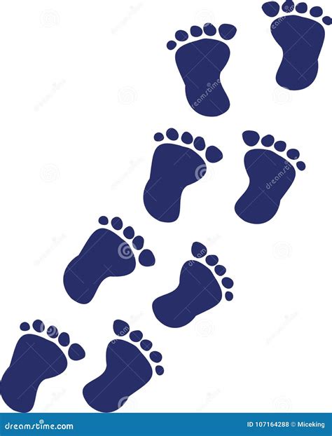 Baby Feet - Footprints Walking Vector Illustration | CartoonDealer.com #107164288