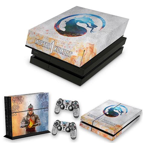 KIT PS4 Fat Skin E Capa Anti Poeira Mortal Kombat 1 Pop Arte Skins