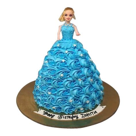 Blue Rose Dress Barbie Doll Cake 2 Pound Dc Provide