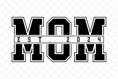 Mom Est 2024 SVG Design Mama Varsity PNG Graphic By Createaip