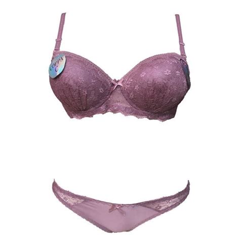 Ensemble soutien gorge C et culotte en dentelle prune lingerie femme violet Cdiscount Prêt
