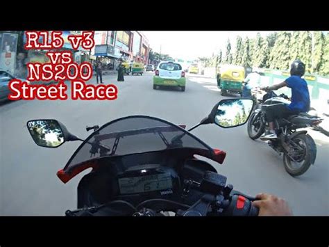 R15 V3 Vs NS 200 Street Race First Street Race With Red Devil YouTube