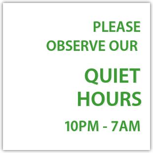 Holiday Inn Quiet Hours Sign